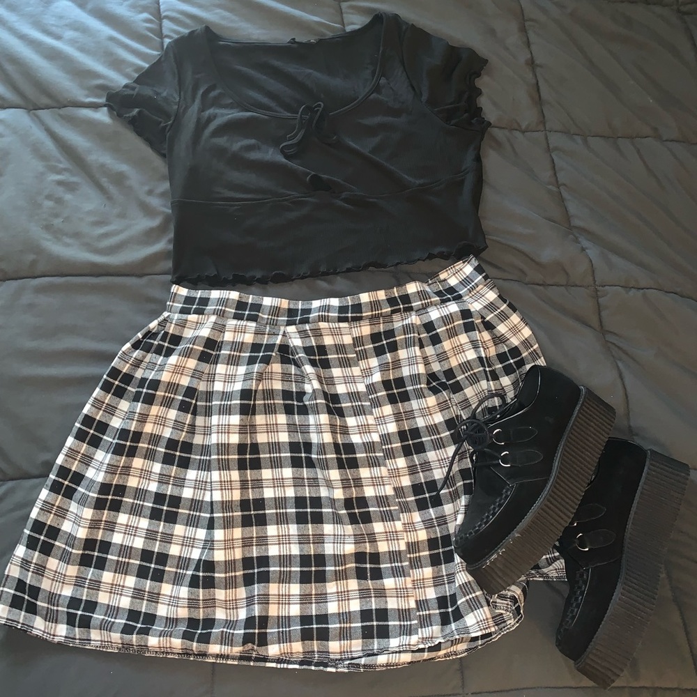 Plus Size Plaid Skirt